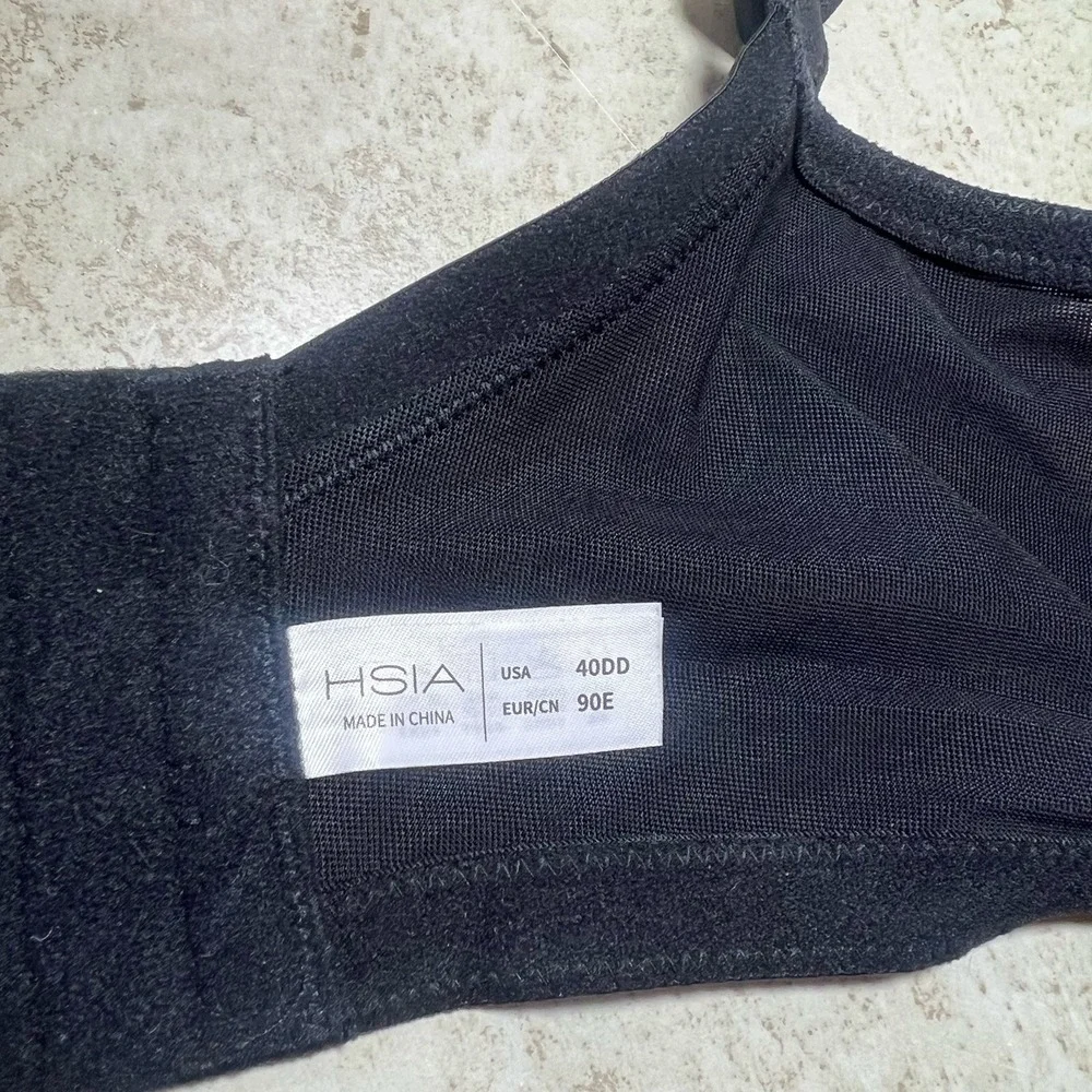 HSIA Elegant Black Lace Unlined Underwire Full Figure Balconette Bra Size 40DD